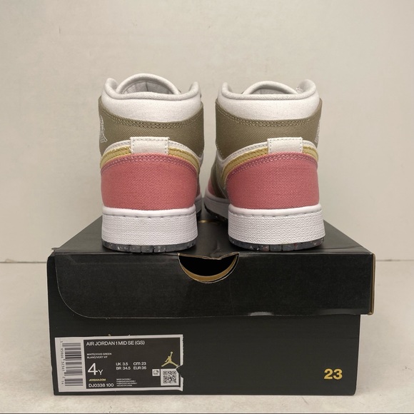 Nike Air Jordan 1 Retro Mid GS “Vivid/Grind” NEW 2022 - Picture 4 of 4